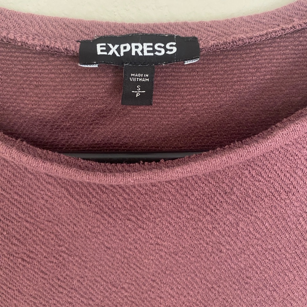 Express Plum Ruffle Sleeve Blouse - Picture 9 of 10